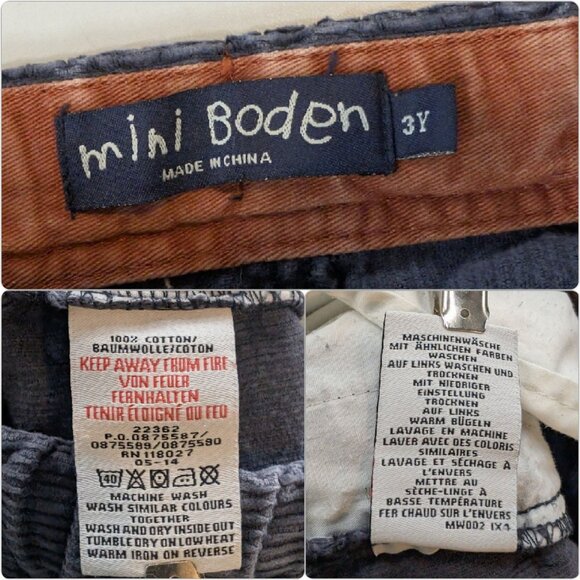 Mini Boden Corduroy Pants Boys Grey Drawstring Cotton Pockets Size 3Y - Picture 5 of 10